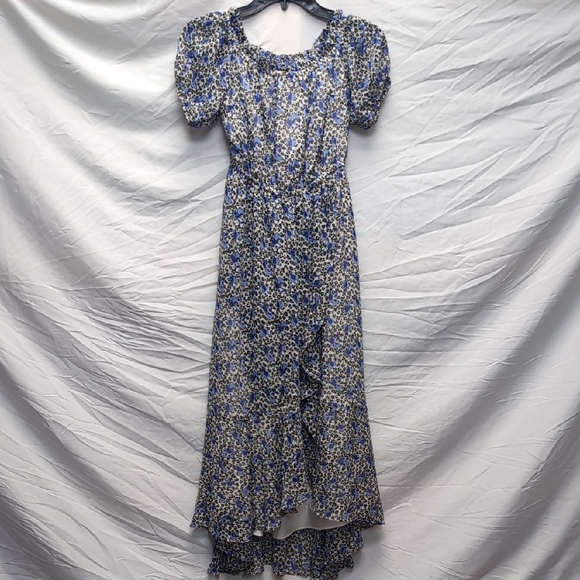 NWT Express Cottage Core Floral Blue and White Women's Dress - Picture 4 of 9